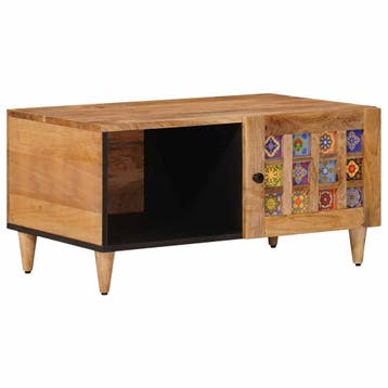 vidaXL Salontafel Naturel 80 x 50 x 40 cm Massief Mango Hout, Verzenden, Nieuw
