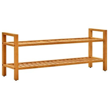 vidaXL Schoenenrek met 2 schappen 100x27x40 cm massief, Huis en Inrichting, Kasten | Schoenenkasten, Verzenden, Nieuw