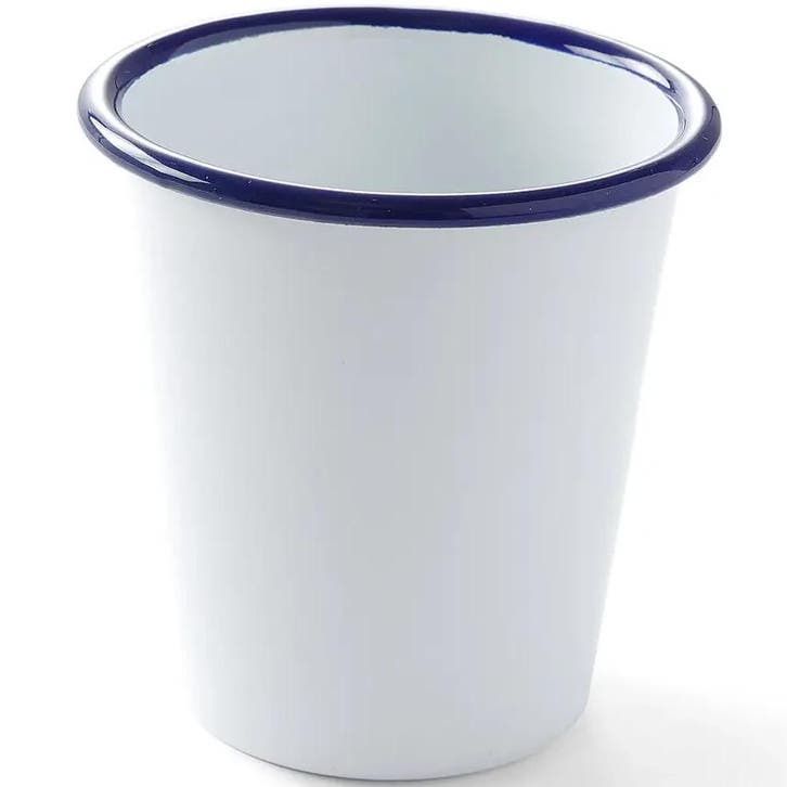 Beker | Geëmailleerd Staal | Wit/Blauw | 30cl | Per Stuk |, Articles professionnels, Horeca | Équipement de cuisine, Envoi