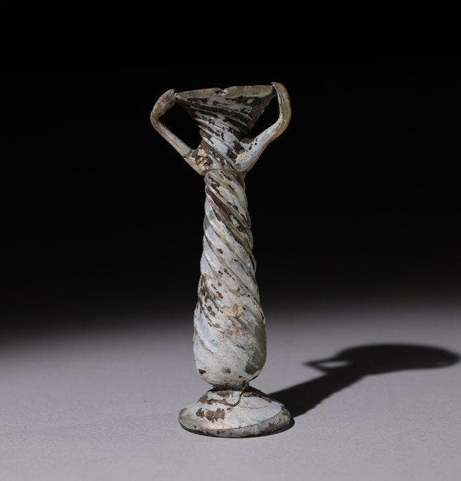 Roman glas met handgrepen met Spaanse exportvergunning, Verzamelen, Mineralen en Fossielen