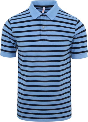 Sun68 Poloshirt Strepen Lichtblauw maat Maat 52/54 (L) Heren, Verzenden