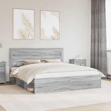 vidaXL Bedframe Grijs Sonoma 180 x 200 cm Massief grenenhout, Verzenden, Nieuw