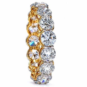 Ring - 14 karaat Geel goud - 9.37ct. tw. Diamant (Lab-grown), Nieuw