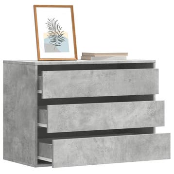 vidaXL Ladekast 80x41x58 cm bewerkt hout betongrijs, Verzenden