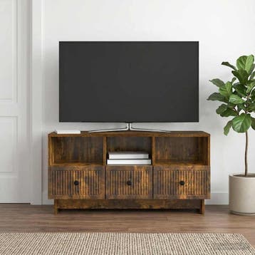 vidaXL TV Kast met lade Gerookt eiken 102 x 34,5 x 50 cm, Verzenden, Nieuw