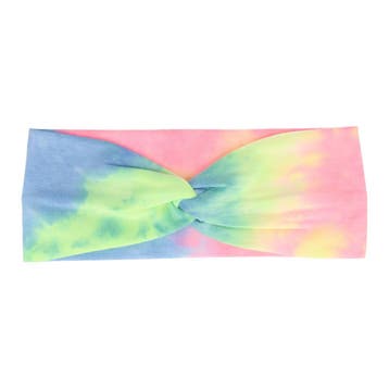Haarband Stof 8cm – Twist – Tie Dye Patroon – Jersey – Groen, Nieuw