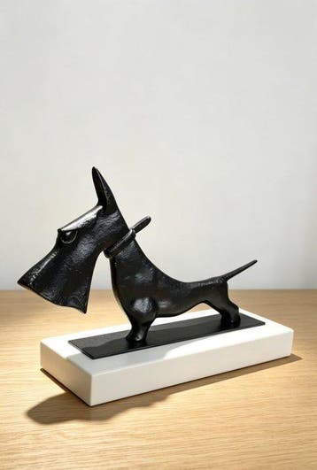 Sculpture, Abstract cast-iron Schnauzer sculpture - 21 cm -
