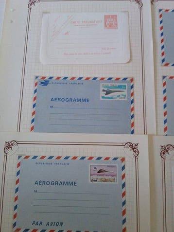 Frankrijk - Een lot postzegels, enveloppen en aerogrammen, Gestempeld