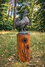Sculpture dextérieur, Cortenstalen Zuil met Sierlijk