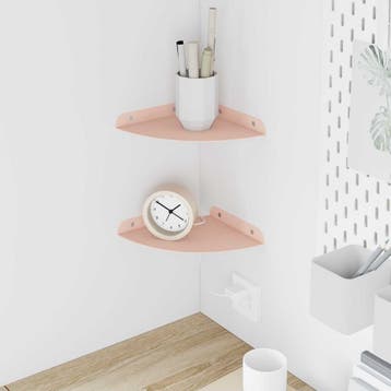 vidaXL Hoek Plank 2 st Roze 18 x 18 x 2 cm, Verzenden