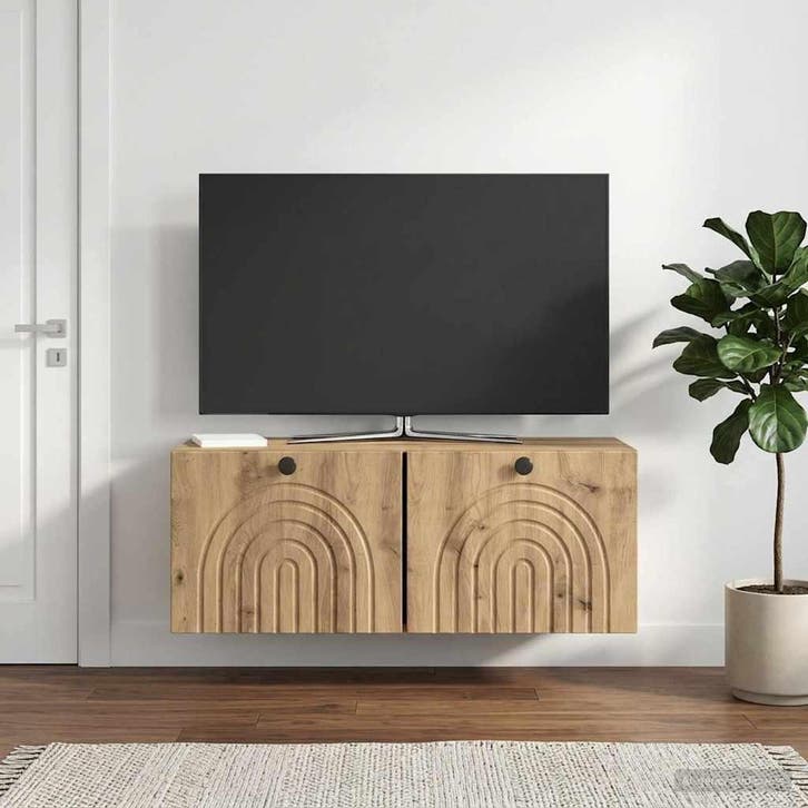 vidaXL Wandmontage TV-kast 78,5 x 31 x 30 cm Artisanaal, Maison & Meubles, Armoires | Mobilier de télévision, Envoi