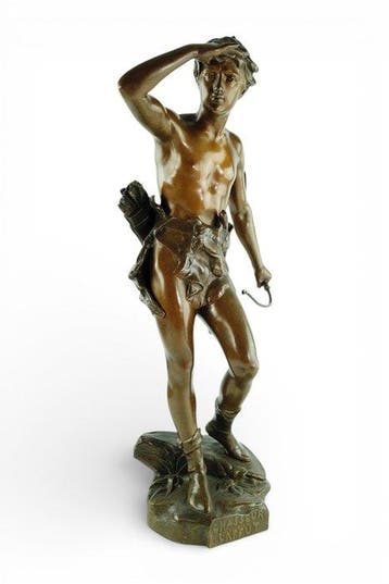 Eugène Marioton (1854-1933) - Sculpture, Chasseur à l’Affût