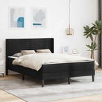 vidaXL Bedframe met matras met hoofdeinde Zwart 140 x 200 cm, Huis en Inrichting, Slaapkamer | Matrassen en Bedbodems, Verzenden