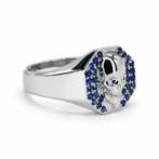 Zonder minimumprijs - Ring Verguld Saffier - Diamant - 18k, Nieuw