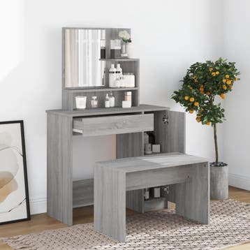 vidaXL Kaptafelset 86,5x35x136 cm grijs sonoma, Verzenden, Nieuw