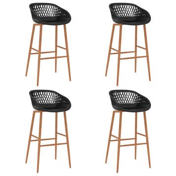 vidaXL Barstoelen 4 st zwart, Verzenden, Nieuw