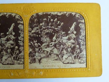 Diablerie tissue stereoview - Le Carnaval aux Envers
