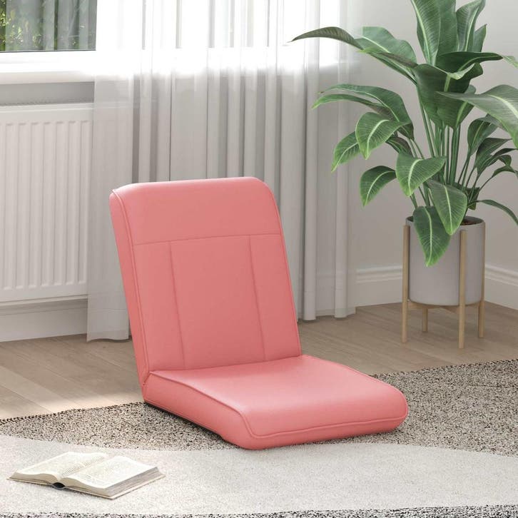 vidaXL Verstelbare vloostoel Roze Kunstleer, Maison & Meubles, Chaises, Envoi