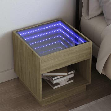 vidaXL Nachtkastje met Infinity LED 50x50x50 cm sonoma, Verzenden, Nieuw