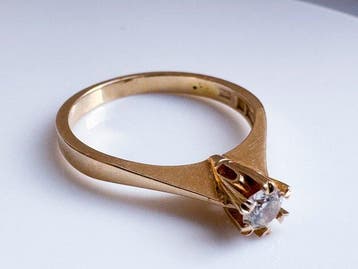 Verlovingsring - 18 karaat Geel goud - 0.15ct. tw. Diamant