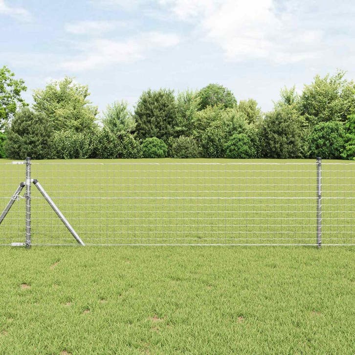 vidaXL Hekpaal. 12 pcs Zilver 70 cm Poedercoated staal, Tuin en Terras, Palen, Balken en Planken, Nieuw, Verzenden
