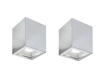 Veiling - 2x Base On opbouwspot GU10 kantelbaar 80x80mm chro, Huis en Inrichting, Lampen | Spots, Nieuw