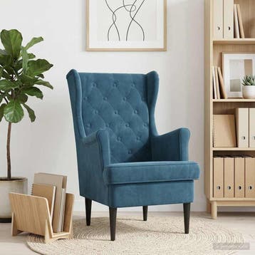 vidaXL Fauteuil Blauw Fluweel, Huis en Inrichting, Fauteuils, Verzenden, Nieuw