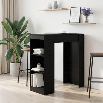 vidaXL Bartafel 95 x 47 x 103,5 cm Bewerkt hout Zwart eiken, Huis en Inrichting, Verzenden, Nieuw