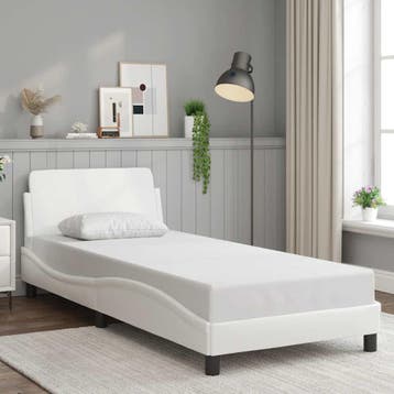 vidaXL Bedframe Dover kunstleer wit 80x200 cm, Verzenden