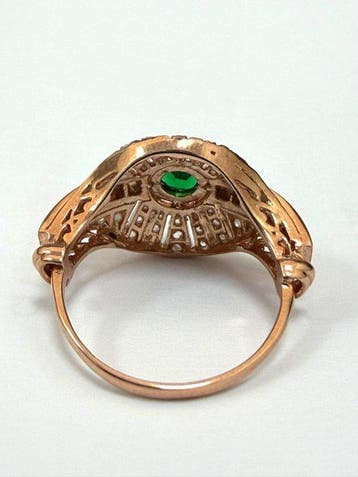 Zonder minimumprijs - Ring - 9 kt. Roségoud, Zilver Spinel -, Handtassen en Accessoires, Ringen, Nieuw