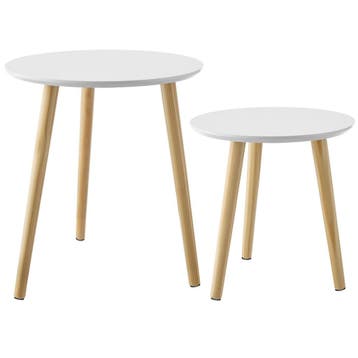 tectake Set van 2 bijzettafels Skaland met houten poten in S, Verzenden, Nieuw