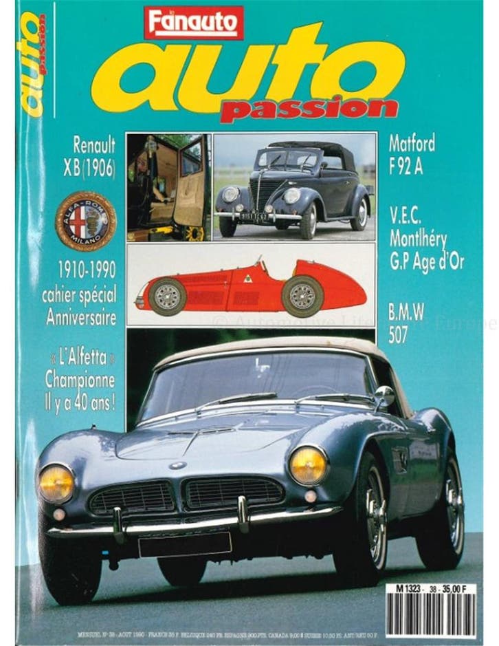 1990 AUTO PASSION TIJDSCHRIFT 38 FRANS, Boeken, Auto's | Folders en Tijdschriften