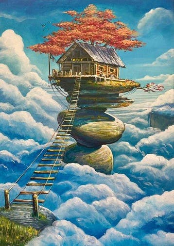 Elizabeth - Refugio en las Nubes: La Cabaña Elevada. Diptico