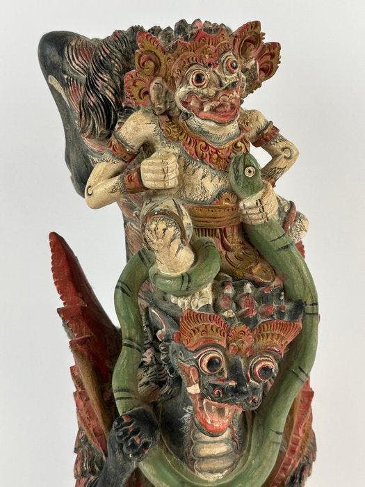 A polychrome Balinese statue - Figuur - Indonesië (Zonder, Antiquités & Art, Art | Art non-occidental
