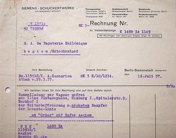 Collection thématique - Facture rare de 1937 - Siemens