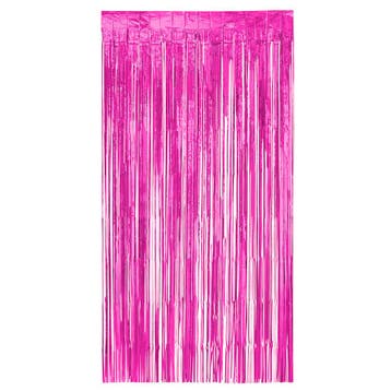 Roze Deurgordijn Metallic 2m, Verzenden, Nieuw