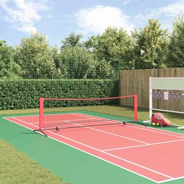 vidaXL Tennisnet Zwart en Rood 301 x 90,5 x 87 cm Polyester, Verzenden