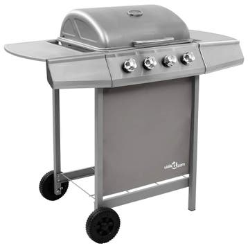 vidaXL Gasbarbecue met 4 branders zilverkleurig, Verzenden, Nieuw