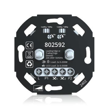 Duo - LED - dimmer - | - 2x200w - | - fase - af- - en - aan, Verzenden