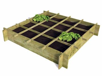 Veiling - 4x Moestuinbak met gronddoek 120x120x18 cm, Nieuw