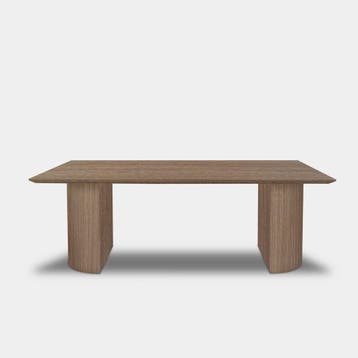 Tafel Rechthoekig Eikenhout  Half Rond  280x100, Huis en Inrichting, Nieuw