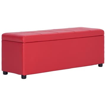 vidaXL Bankje met opbergvak 116 cm kunstleer rood, Verzenden, Nieuw