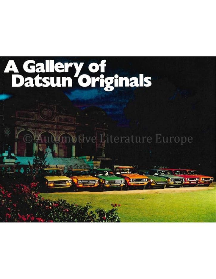 1972 DATSUN PROGRAMMA BROCHURE ENGELS, Boeken, Auto's | Folders en Tijdschriften