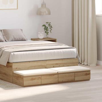 vidaXL Bedlades Artisan Eiken 120 x 36,5 x 16,5 cm Bewerkt, Verzenden
