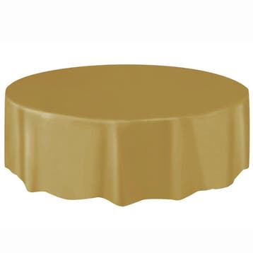Goud Tafelkleed Rond 2,13m, Verzenden, Nieuw