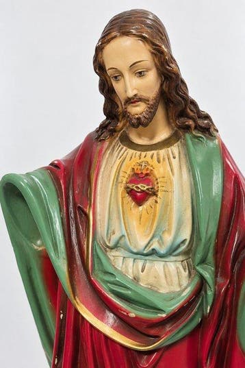 sculptuur, 66 cm Sacred Heart of Jesus – Probably Dutch