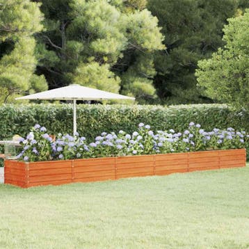 vidaXL Plantenbak verhoogd 600x80x45 cm cortenstaal roestig, Tuin en Terras, Verzenden, Nieuw