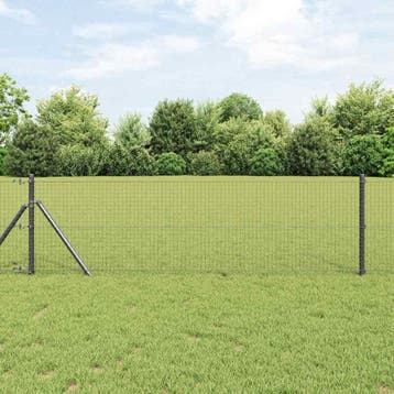 vidaXL gelast draadhek met grondbevestiging 100 x 0,6 m, Verzenden