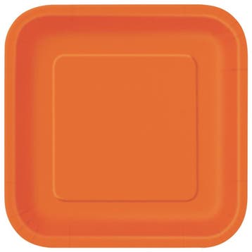 Oranje Borden Vierkant 17,5cm 16st, Verzenden