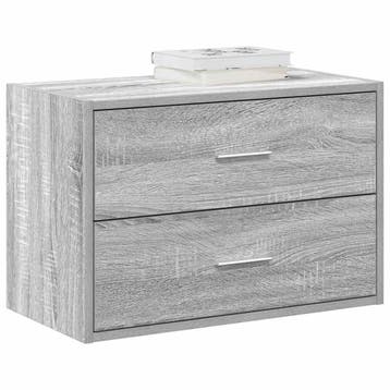 vidaXL Kast met 2 lades 60x31x40 cm bewerkt hout grijs, Huis en Inrichting, Verzenden, Nieuw